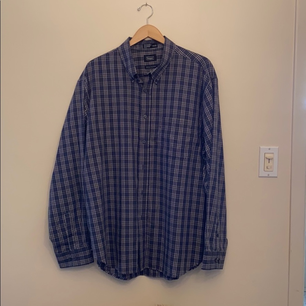 Men’s casual plaid shirt by Haggar, size XXL